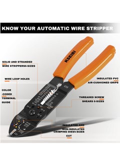 KSEIBI Crimping Plier, End Multi-Purpose Electricians Pliers Finish, High Quality Tool Steel, Cutter, Crimps Insulated and Non-Insulated Electrical Stripping for Automotive Repair, Industrial Applications.  - Image 2