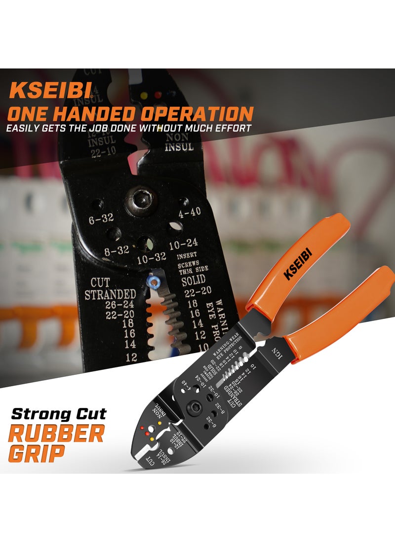 KSEIBI Crimping Plier, End Multi-Purpose Electricians Pliers Finish, High Quality Tool Steel, Cutter, Crimps Insulated and Non-Insulated Electrical Stripping for Automotive Repair, Industrial Applications.  - Image 3