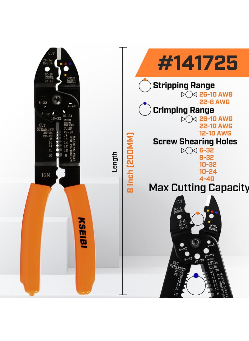 KSEIBI Crimping Plier, End Multi-Purpose Electricians Pliers Finish, High Quality Tool Steel, Cutter, Crimps Insulated and Non-Insulated Electrical Stripping for Automotive Repair, Industrial Applications.  - Image 4