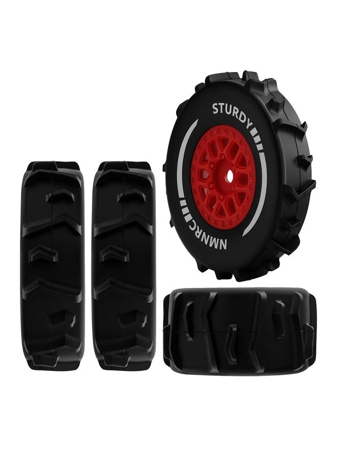 NMNRC Pre-glued Paddle Wheel and Tire Beach Sand Snow Desert for Arrma 1/16 Mojave Grom RTR Upgrades Part Red - Image 1
