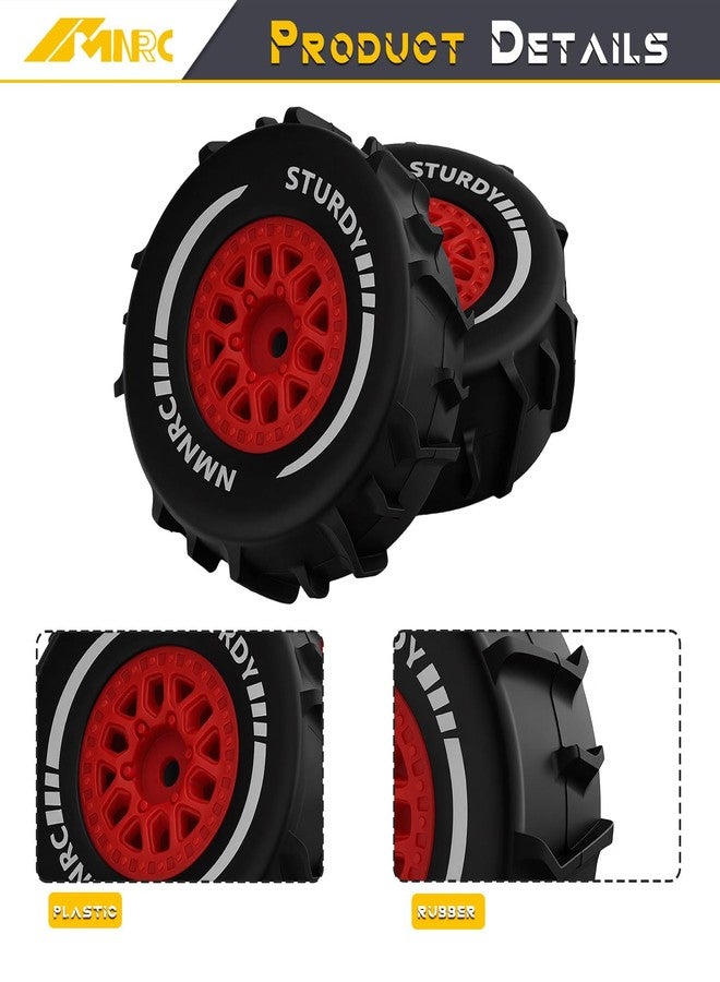 NMNRC Pre-glued Paddle Wheel and Tire Beach Sand Snow Desert for Arrma 1/16 Mojave Grom RTR Upgrades Part Red - Image 5