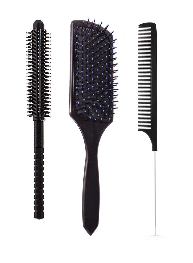 E-DUNIA nylon pin hair brush Rat tail Combs Pin tail comb 100% Anti static Hair Brush anytime Styling - Detangling Hair Comb for Men - Image 1