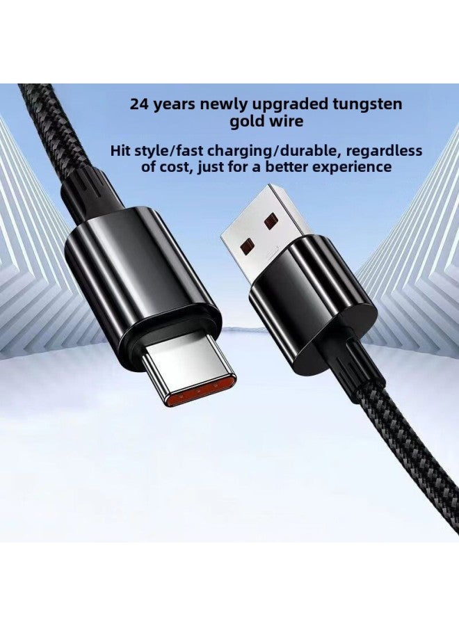 300W Braided Flash Charging Typec Data Cable For Huawei VIVO Millet Glory OPPO Mobile Phone Charging Line 10A-Color:2-core Flash Charging  Old Model Android - 1.0m : Add 168 Copper * Charging Faster And More Protective Machine  - Image 5