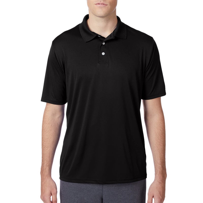 Hanes Sport Mens Cool DRI Mens Performance PoloBlackSmall - Image 2