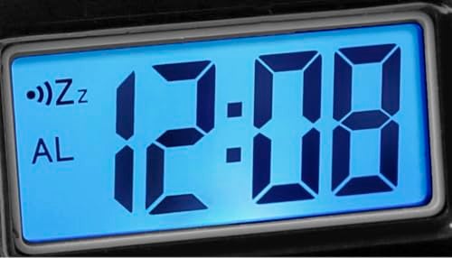 Westclox LCD Digital Bedside Alarm Clock with Blue Backlit Display and Snooze Function, Battery Operated, (Black, 3-Inch) - Image 4