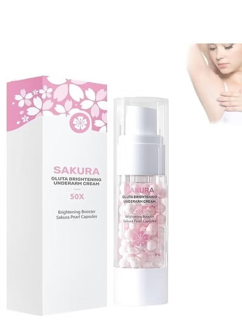 SAKURA Sakura Gluta Brightening Booster Cream, Sakura Underarm Whitening Cream, Sakura Pearl Capsule, Brightening Booster Sakura Pearl Capsules, Cosros Sakura Gluta Brightening Underarm Cream (1pcs) 
