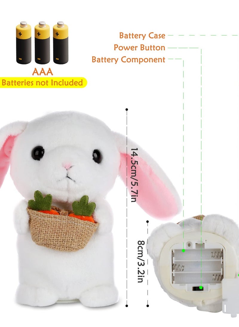 Generic - Interactive Talking Rabbit Plush Toy, Repeats Your Words and Dances, Ideal Gift for Kids, Height: 7 Inches - Image 1