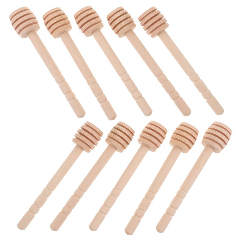10Pcs Wooden Honey Dipper Sticks Portable Stirrers for Tea Coffee Jam Kitchen Home Use - Image 2