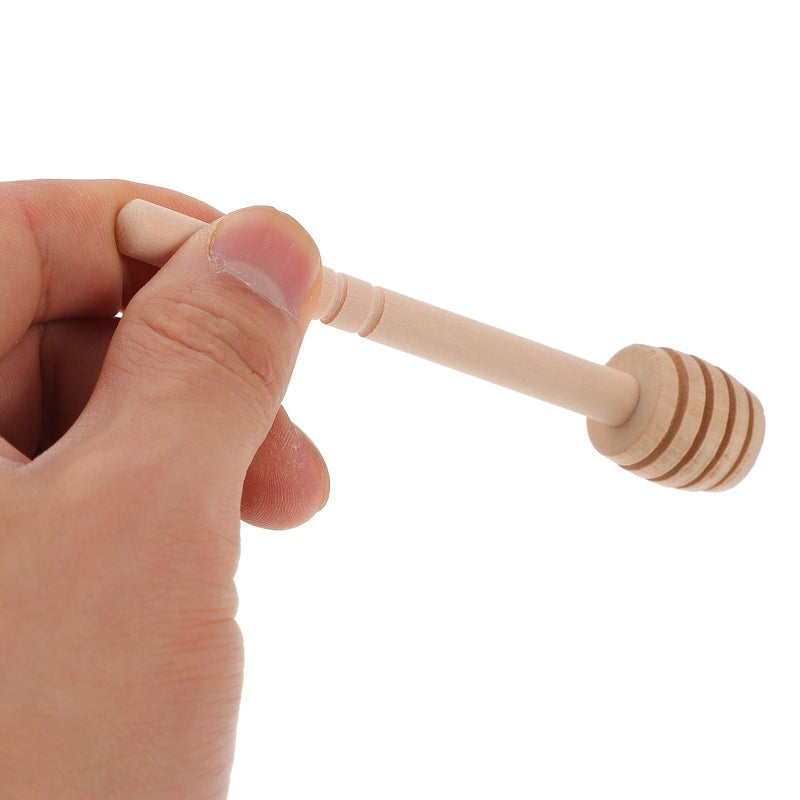 10Pcs Wooden Honey Dipper Sticks Portable Stirrers for Tea Coffee Jam Kitchen Home Use - Image 5