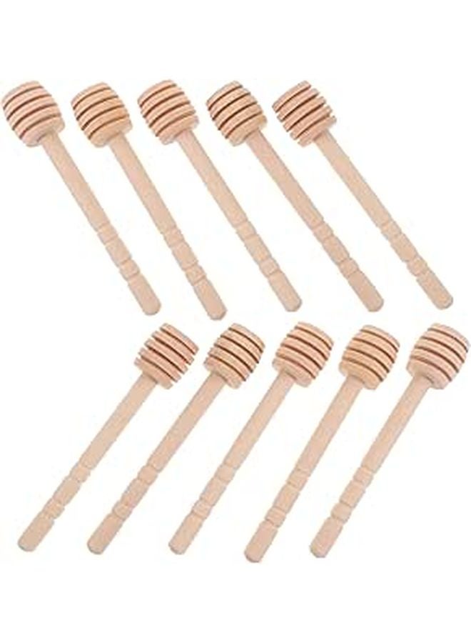 10Pcs Wooden Honey Dipper Sticks Portable Stirrers for Tea Coffee Jam Kitchen Home Use - Image 1