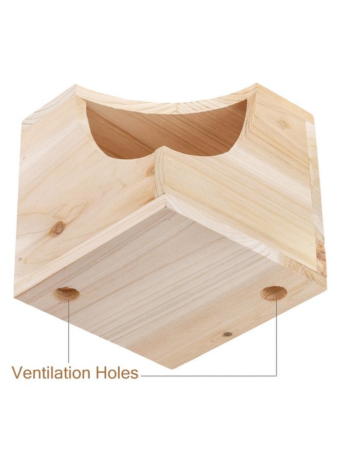 Yesland Yesland Wood Chinchilla House, Natural Square Small Animal Hideout Hut for Chinchilla, Squirrel, Sugar Gliders in Cage - 6.5 X 6.5 X 6.5 Inches - Image 4