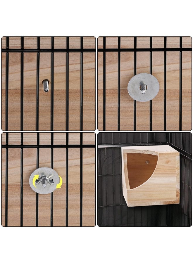 Yesland Yesland Wood Chinchilla House, Natural Square Small Animal Hideout Hut for Chinchilla, Squirrel, Sugar Gliders in Cage - 6.5 X 6.5 X 6.5 Inches - Image 5