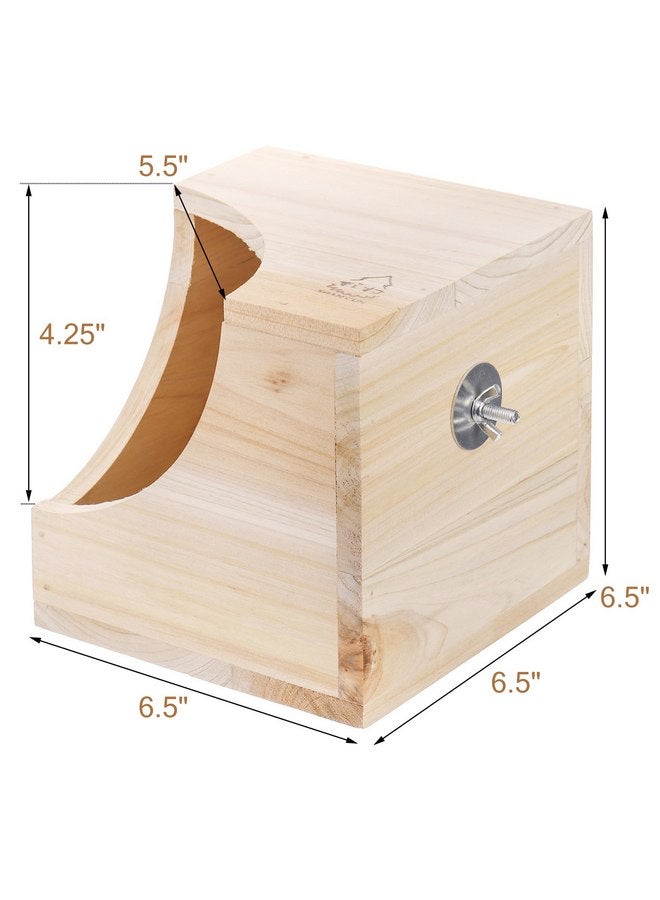 Yesland Yesland Wood Chinchilla House, Natural Square Small Animal Hideout Hut for Chinchilla, Squirrel, Sugar Gliders in Cage - 6.5 X 6.5 X 6.5 Inches - Image 2