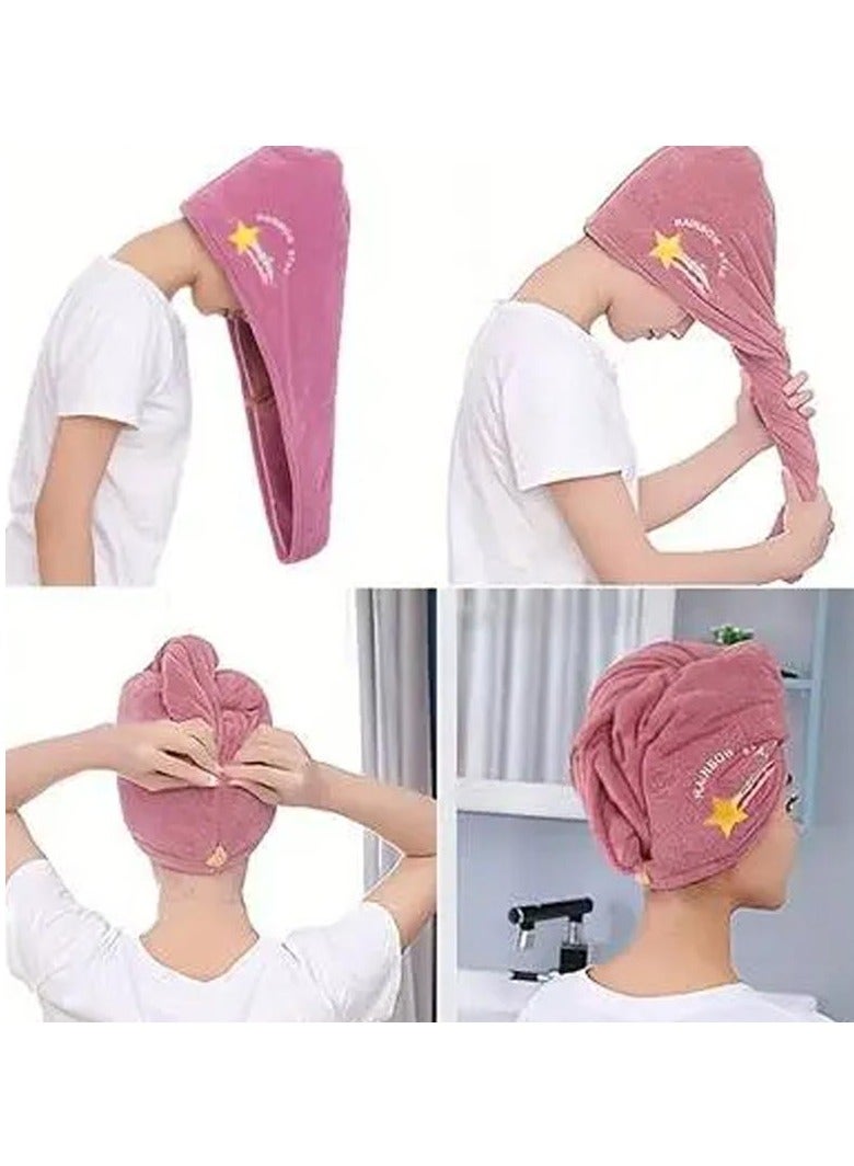 1 piece of coral fleece soft absorbent shower cap dry hair towel super absorbent quick-drying headband - Image 3