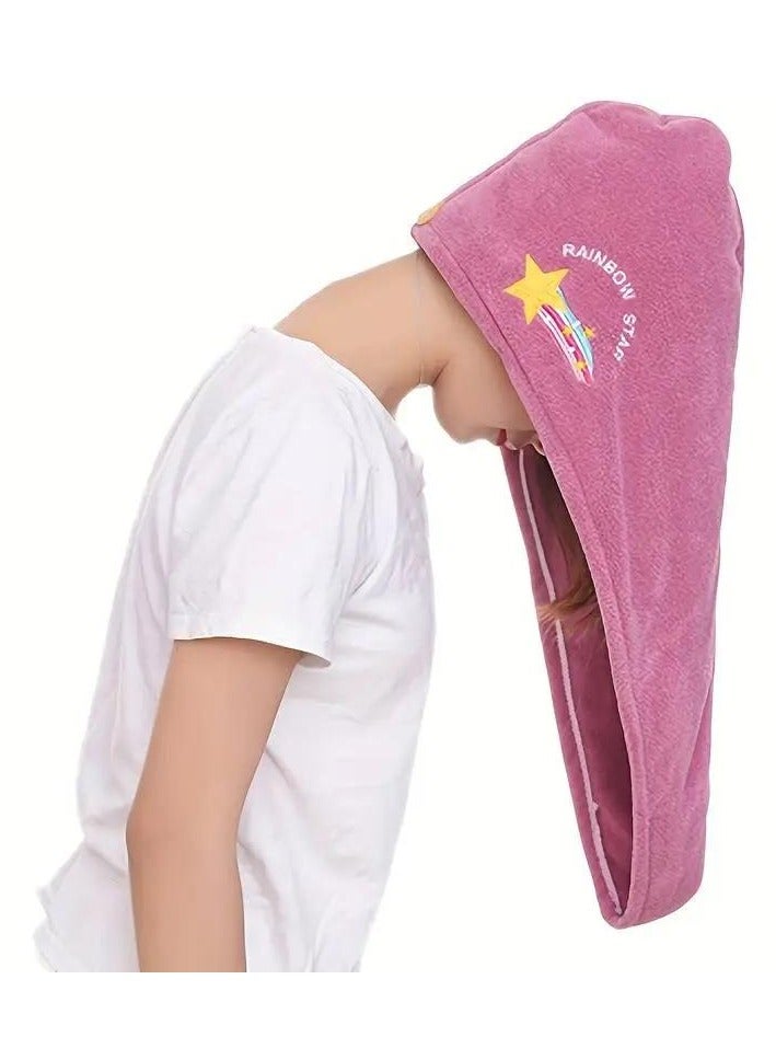 1 piece of coral fleece soft absorbent shower cap dry hair towel super absorbent quick-drying headband - Image 5