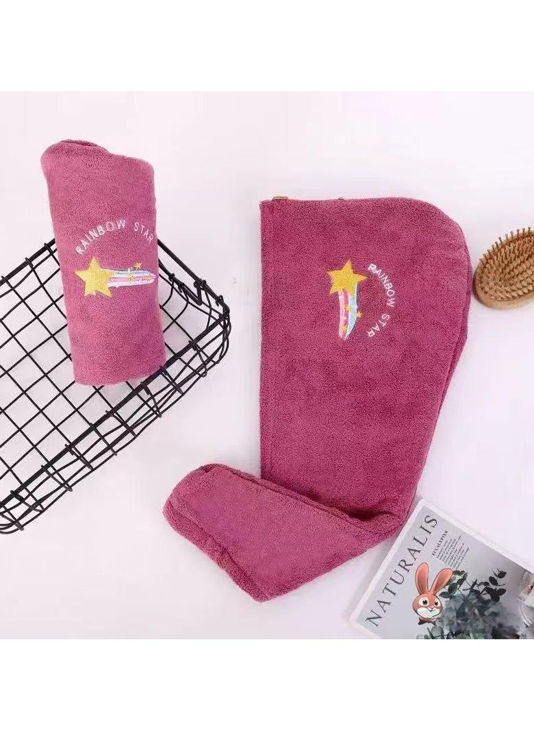 1 piece of coral fleece soft absorbent shower cap dry hair towel super absorbent quick-drying headband - Image 2