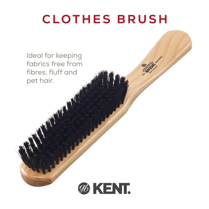 KENT KENT CG1 Handcrafted Cherrywood 100% Natural Black Bristle Clothes Brush and Lint Remover for Cashmere, Wool, and Silk - Sweater Fuzz Remover, Suede Brush, and Lint Brush for Pet Hair  - Image 3