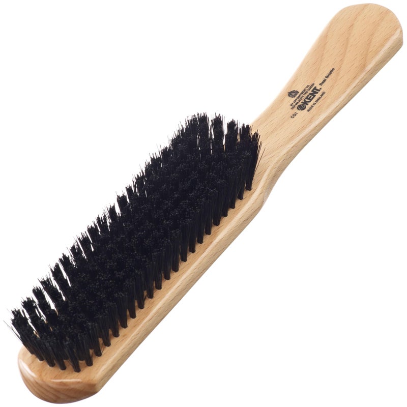 KENT KENT CG1 Handcrafted Cherrywood 100% Natural Black Bristle Clothes Brush and Lint Remover for Cashmere, Wool, and Silk - Sweater Fuzz Remover, Suede Brush, and Lint Brush for Pet Hair  - Image 1