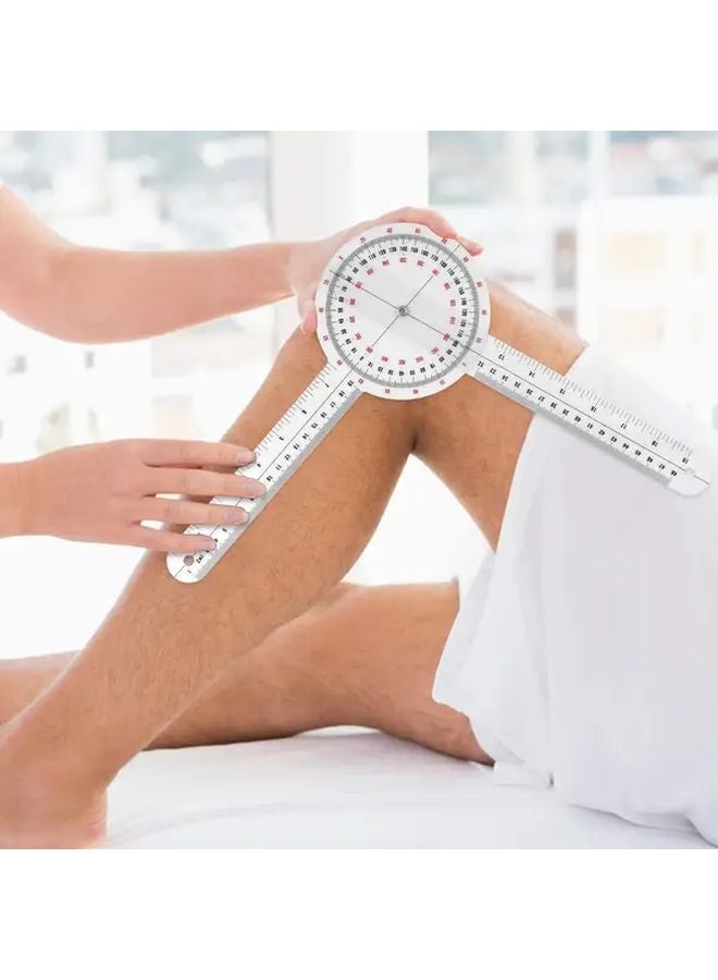 قطعة واحدة من منقلة العظام الشفافة مقاس 12 بوصة، مسطرة قياس زوايا 360 درجة - Image 5