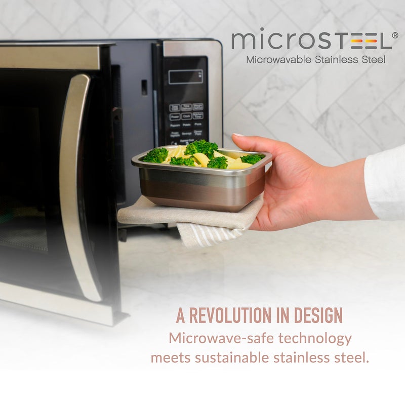 Bentgo® MicroSteel® Heat & Eat Container - Microwave-Safe, Sustainable & Reusable Stainless Steel Food Storage Container with Airtight Lid for Eco-Friendly Meal Prepping (Snack Size - 2 Cups) - Image 2