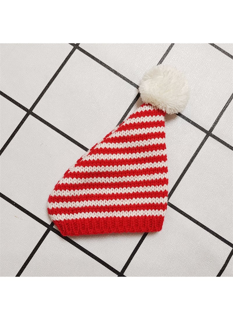 Labubu Cap Accessory 15cm Cotton Doll Hat Red and white striped beveled hat 