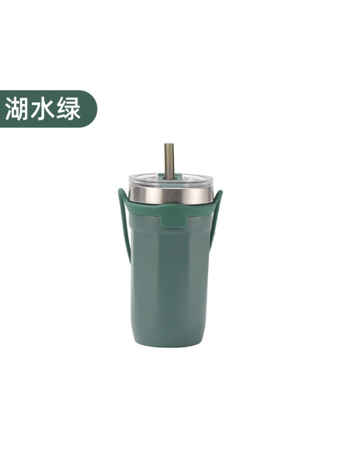 Simple Household Handle Cup Large Capacity Vacuum Thermos Cup Portable Double Layer Car Cup Gift Cup