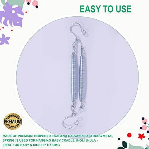 Little Chime Kids Galvanized Metal Spring Metal Jhula Swing Cradle (Silver, 35kg) - Image 4