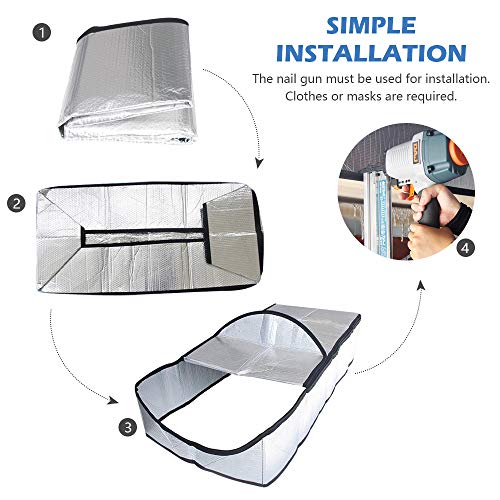 Papillon Attic Door Insulation Cover for Attic Ladder 25x54x11 Inch Fireproof Aluminum Foil Tent with Zipper Access - R-14.5 All-Season Energy Saver for Stairs Openings - Image 5