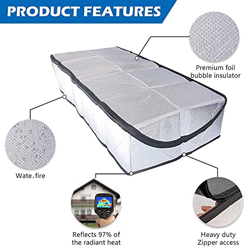 Papillon Attic Door Insulation Cover for Attic Ladder 25x54x11 Inch Fireproof Aluminum Foil Tent with Zipper Access - R-14.5 All-Season Energy Saver for Stairs Openings - Image 2