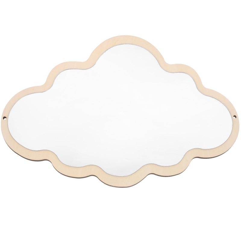 FOMIYES Mirror Cloud Wooden Mirror Cartoon Safety Shatterproof Mirrors Wall Sticker Nordic Bedroom Nursery Decoration Mirrors - Image 1