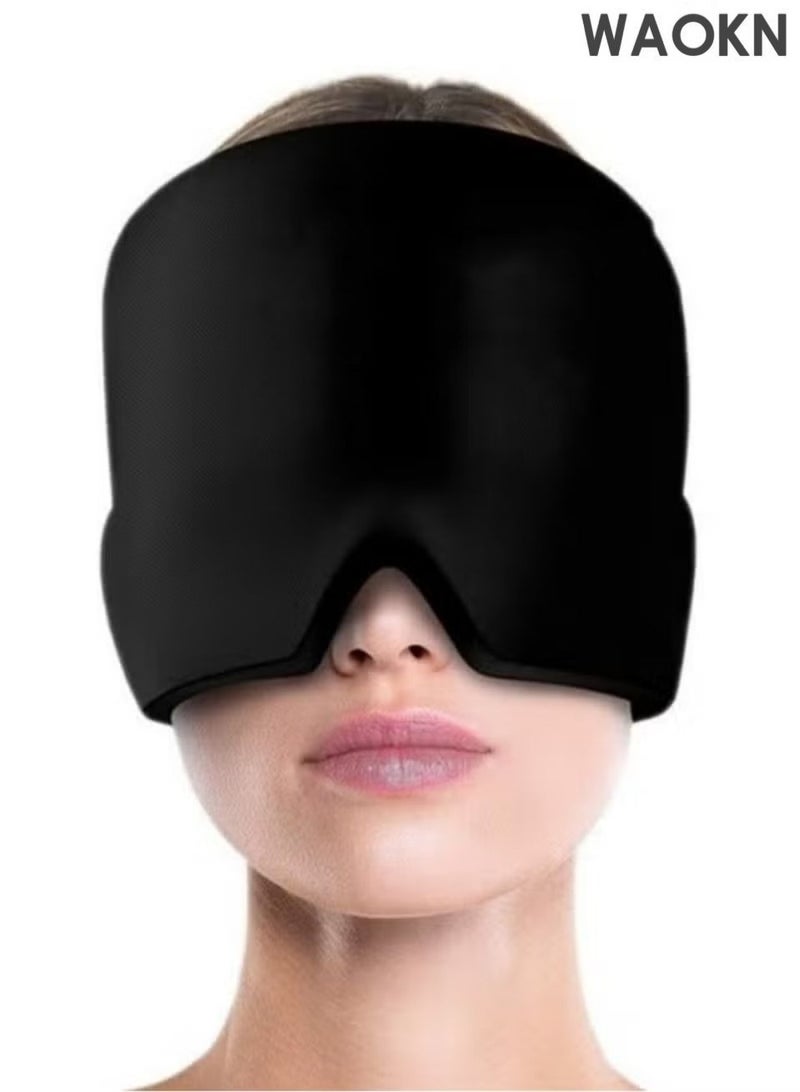 WAOKN All-inclusive Sleep Eye Mask, Multi-functional Warm and Cool Dual-sense Eye Mask and Ear Mask, Light-blocking and Noise-reducing Student Nap, Office and Travel Sleeping Tool (Black) - Image 1