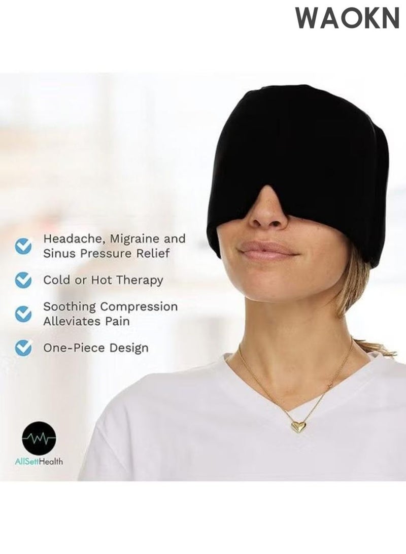 WAOKN All-inclusive Sleep Eye Mask, Multi-functional Warm and Cool Dual-sense Eye Mask and Ear Mask, Light-blocking and Noise-reducing Student Nap, Office and Travel Sleeping Tool (Black) - Image 4