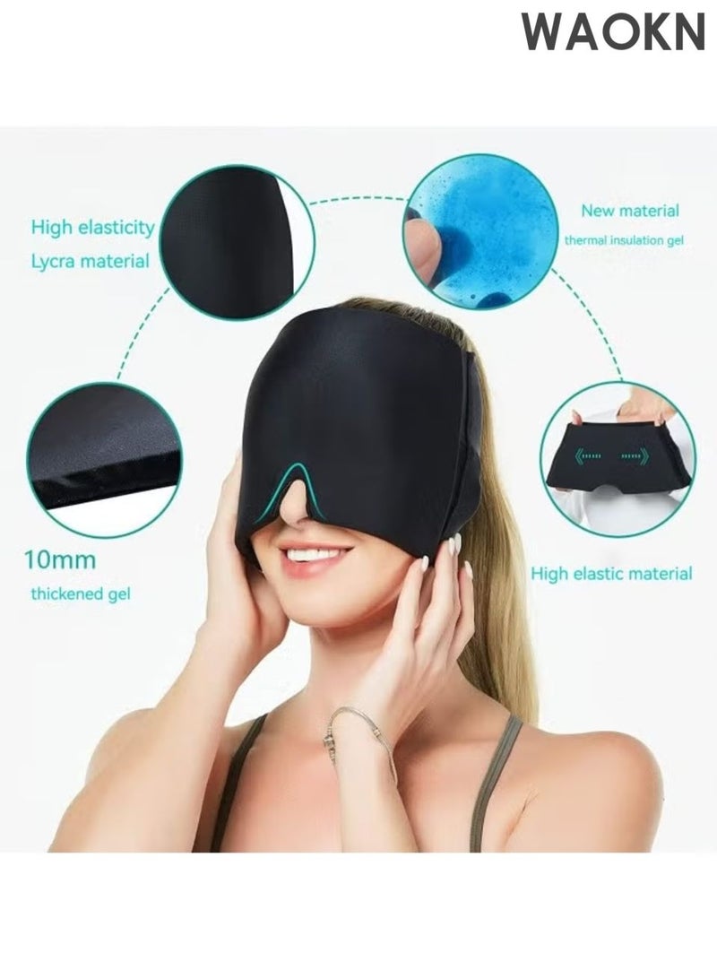 WAOKN All-inclusive Sleep Eye Mask, Multi-functional Warm and Cool Dual-sense Eye Mask and Ear Mask, Light-blocking and Noise-reducing Student Nap, Office and Travel Sleeping Tool (Black) - Image 5
