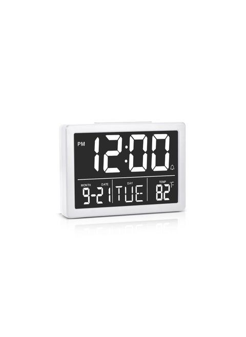 5.5" LED Digital Alarm Clock with Large Display, Date, Time, and Temperature, 12/24H Format, Sleep Function, 6 Brightness Levels, Perfect for Bedroom, Living Room, and Home Office.