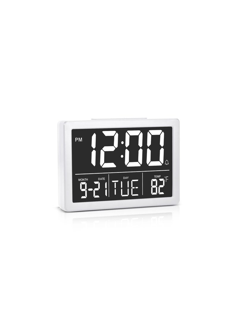 5.5" LED Digital Alarm Clock with Large Display, Date, Time, and Temperature, 12/24H Format, Sleep Function, 6 Brightness Levels, Perfect for Bedroom, Living Room, and Home Office.