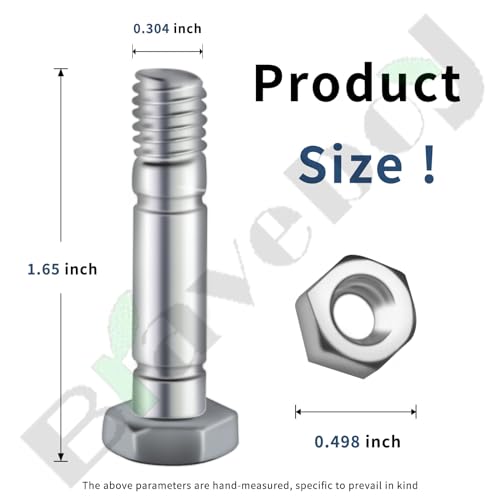 Braveboy 12 Pack 710-0890 Shear Pins With Nuts Compatible with MTD Craftsman Cub Cadet Troy Bilt Snowblower 910-0890A 7100890 9100890 - 710-0890A Shear Bolt 5/16-18 x 1.5, Fits Two-Stage Snow(2004 & Prior) - Image 3