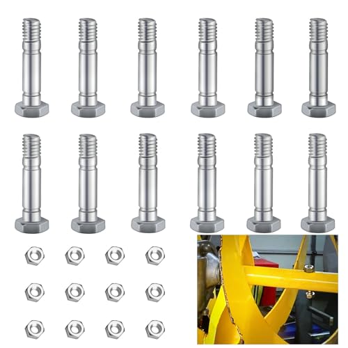 Braveboy 12 Pack 710-0890 Shear Pins With Nuts Compatible with MTD Craftsman Cub Cadet Troy Bilt Snowblower 910-0890A 7100890 9100890 - 710-0890A Shear Bolt 5/16-18 x 1.5, Fits Two-Stage Snow(2004 & Prior) - Image 1
