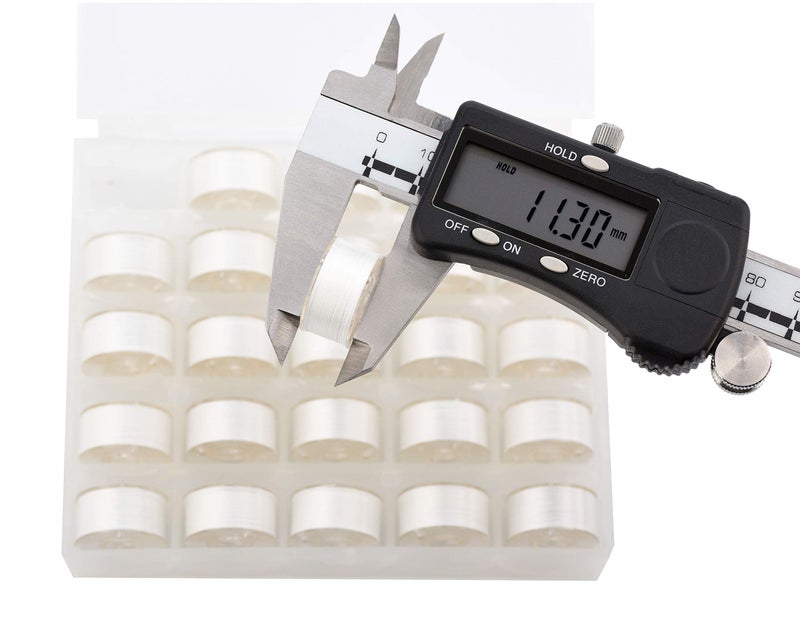 Simthread 25pcs White Prewound Bobbin Thread Size A Class 15 (SA156) 60WT with Clear Storage Plastic Case Box 70D/2 for Brother Embroidery Thread Sewing Thread Machine DIY - Image 4