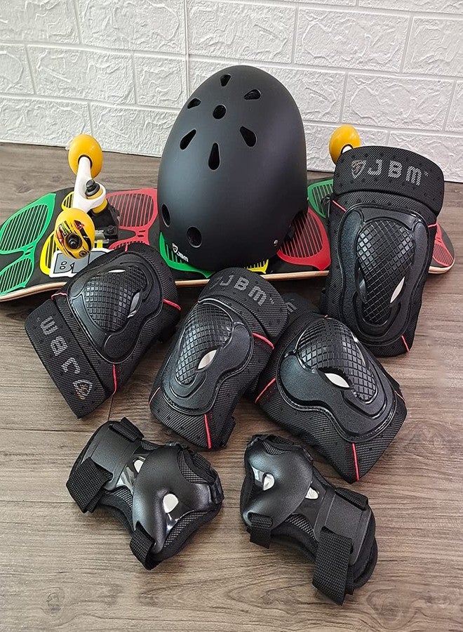 JBM Adult & Kid Skating Protective Gear Set Sktaeboard Helmet Knee and Elbow Pads with Wrist Guards for Inline Roller Skating, Scooter, Skateboarding - Image 5