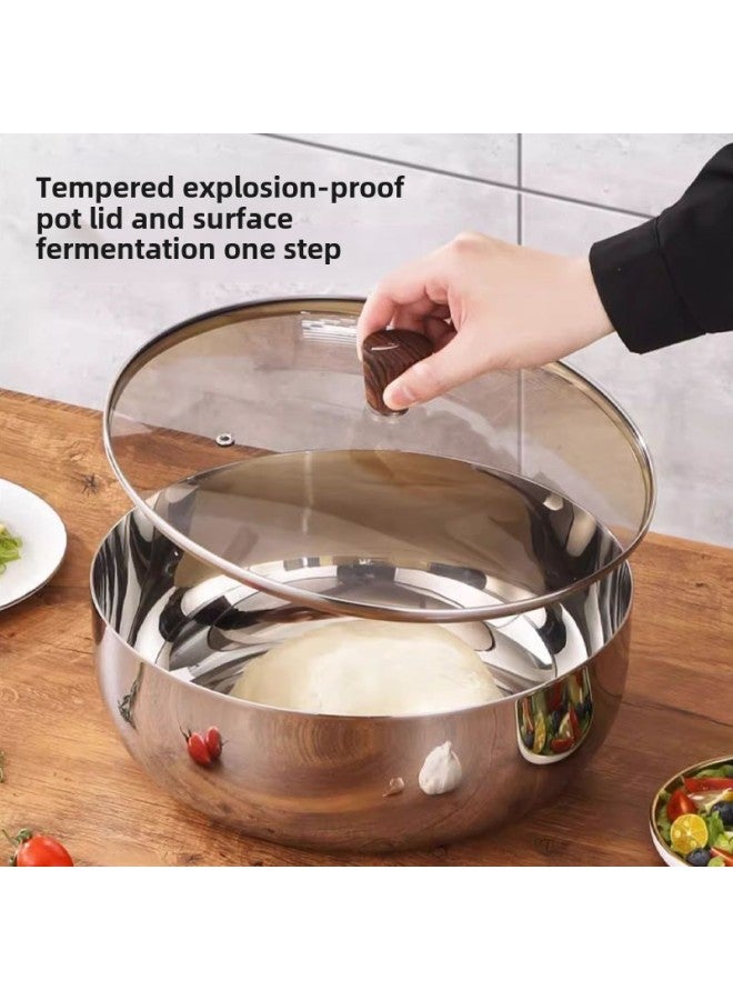 316L Food Grade Special Thick Facial Basin Household Non-stick Rubbing Facial Basin Large Soup Basin With Lid For Egg-beating Hair Basin White Steel Basin-Specifications:316l Upgraded 30cm No. 4 And Basin-Color:Default - Image 4