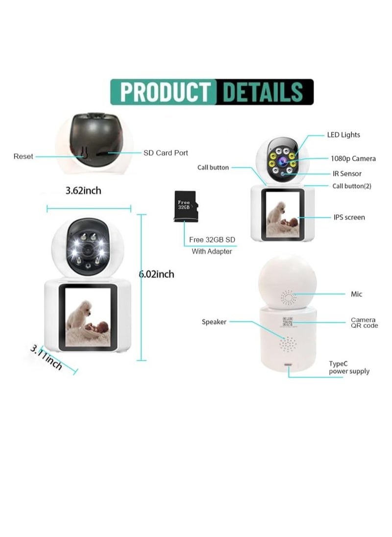 Generic - Home Video Calling Camera Full HD 1080P Smart wifi Camera 360 Degree,Security Camera,Smart Night Vision, Two Way Video Calling, Smart Motion Detection, Real Time Alert, Recording - Image 1