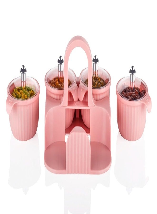 SWEEVAN Multipurpose Spice Rack - Multipurpose Plastic Dry Fruit Box Jar Set Aachar Pickle Container Mukhwas Tray Dining Spice Stand, Chocolate Mouth Freshener Masala Storage(4 Pcs) - Image 3