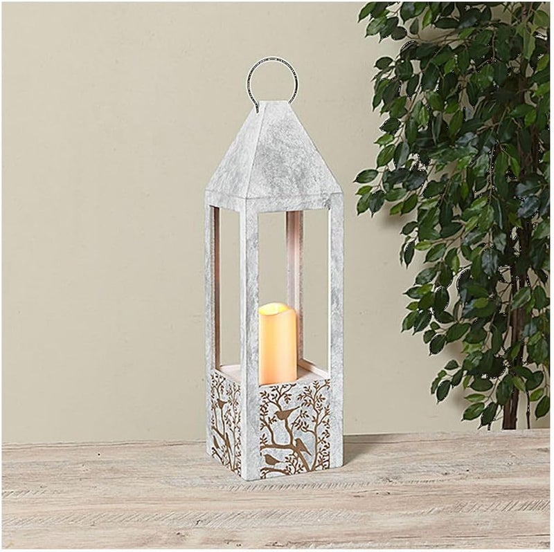 Gerson Company 2185 H BO Lighted Wood Lantern WLed Candle