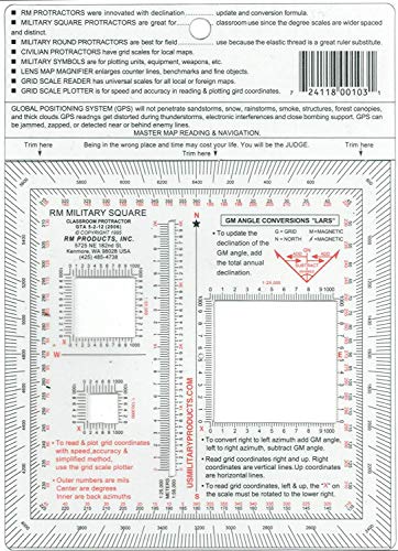 RM43 2 Item Bundle - RM Round Military Protractor & RM Square Military Protractor - Image 3