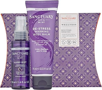 Sanctuary Spa Gift Set Bedtime Heroes Wellness Gift With Sleep Mist Pillow Spray and Warming Muscle Rub Balm Vegan Gift for Her Gifts for Women Birthday - Image 1