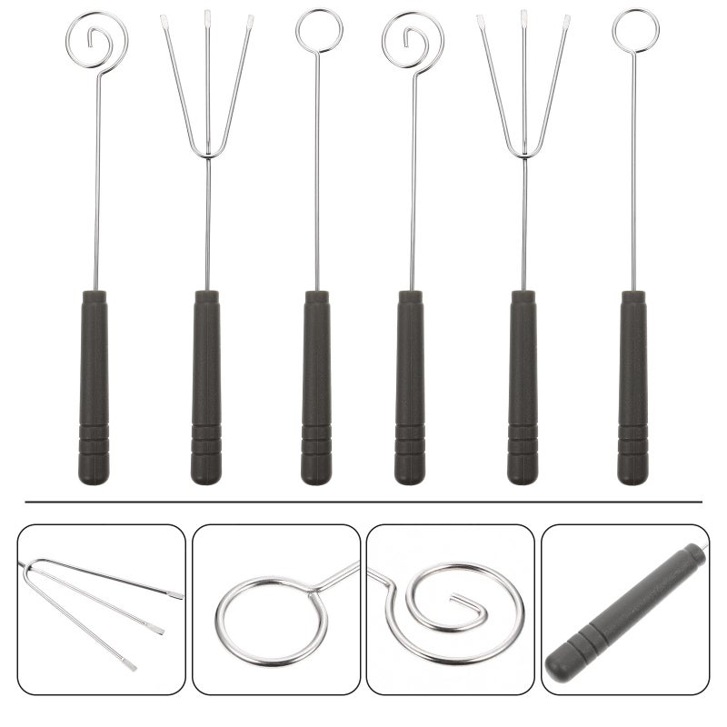 Stainless Steel Chocolate Fondue Forks Set of 6 Heat Resistant for Cheese Candy Baking - Image 4