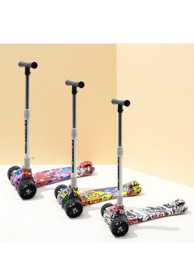 إيزي فيتشور سكوتر ركل للأطفال من إيزي فيوتشر: تصميم قابل للطي، مقبض قابل لضبط الارتفاع، عجلات LED، فرامل خلفية للأعمار من 3 إلى 8 سنوات - Image 5