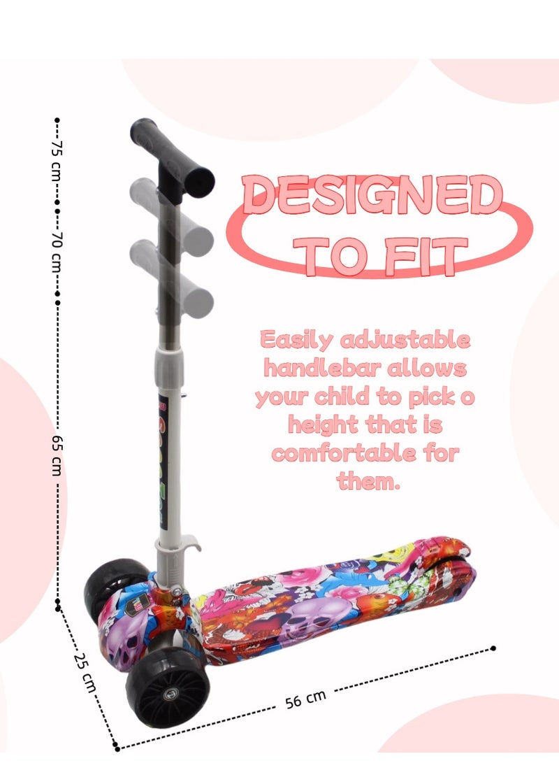 إيزي فيتشور سكوتر ركل للأطفال من إيزي فيوتشر: تصميم قابل للطي، مقبض قابل لضبط الارتفاع، عجلات LED، فرامل خلفية للأعمار من 3 إلى 8 سنوات - Image 2