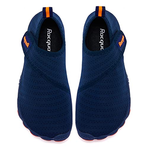Racqua Boys Water Shoes Kids Lightweight Quick Dry Beach Swim Pool Sport Shoes Barefoot Walking Boating Surfing Aqua Shoes Little Kid Blue/Orange 12 - Image 4