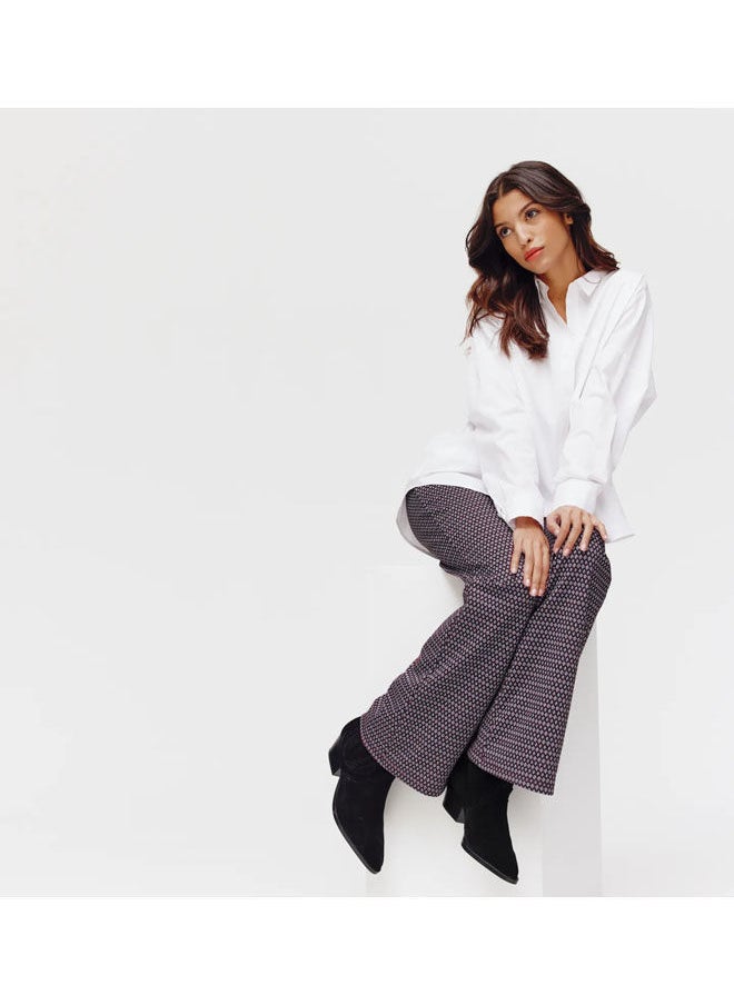 promod - Geometric Flared Trousers - Image 1